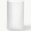 Mondgeblazen longdrinkglazen Ripple met groefreliëf, 4 stuks