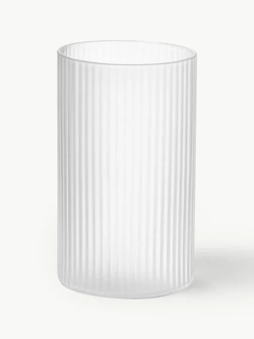 Mondgeblazen longdrinkglazen Ripple met groefreliëf, 4 stuks