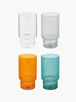 Mondgeblazen longdrinkglas Gustave, 4 stuks