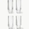 Mondgeblazen longdrinkglazen Ripple met groefreliëf, 4-delig