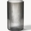 Mondgeblazen longdrinkglazen Ripple met groefreliëf, 4 stuks