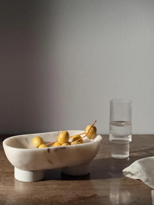 Mondgeblazen longdrinkglazen Ripple met groefreliëf, 4-delig