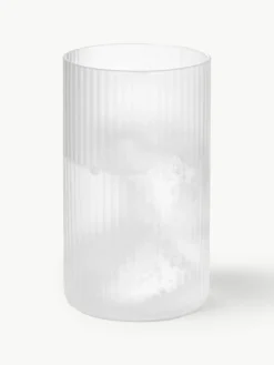 Mondgeblazen longdrinkglazen Ripple met groefreliëf, 4 stuks