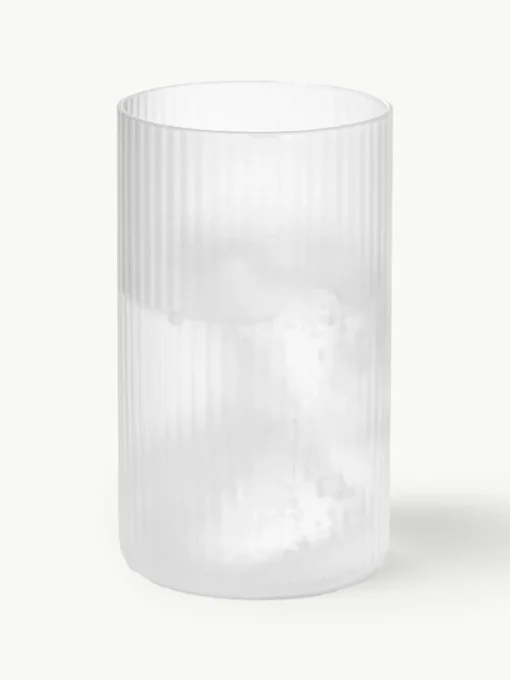 Mondgeblazen longdrinkglazen Ripple met groefreliëf, 4 stuks