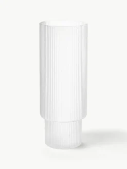 Mondgeblazen longdrinkglazen Ripple met groefreliëf, 4-delig