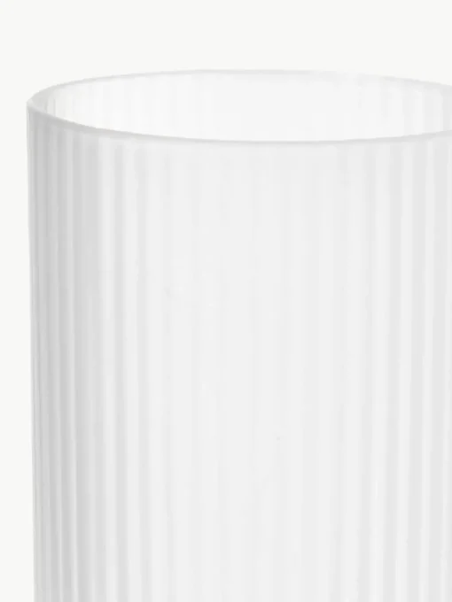 Mondgeblazen longdrinkglazen Ripple met groefreliëf, 4 stuks