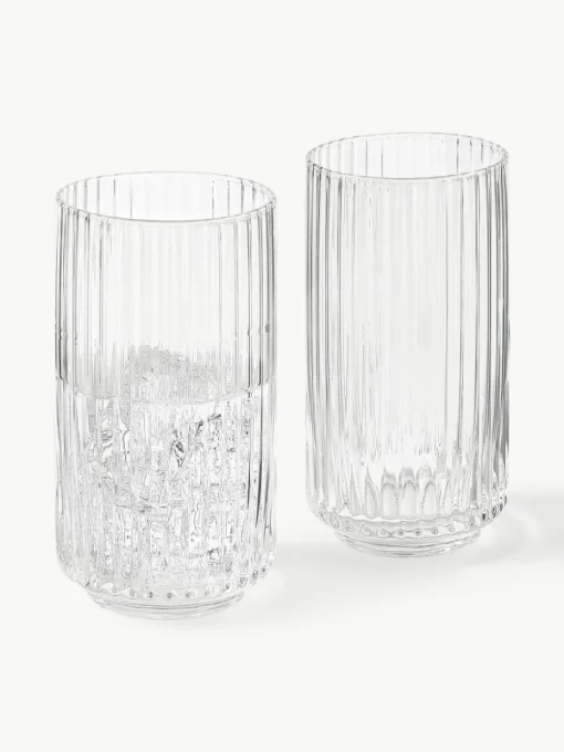 Mondgeblazen longdrinkglas Aleo, 4 stuks