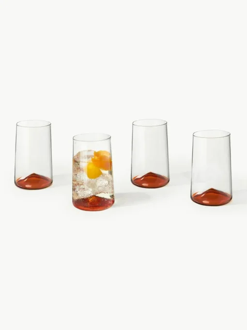 Mondgeblazen longdrinkglas Hadley, 4 stuks