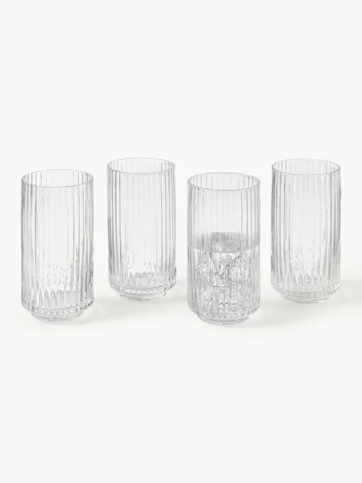 Mondgeblazen longdrinkglas Aleo, 4 stuks