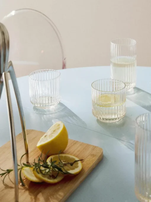 Mondgeblazen longdrinkglas Aleo, 4 stuks