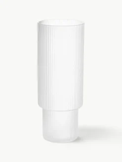 Mondgeblazen longdrinkglazen Ripple met groefreliëf, 4-delig