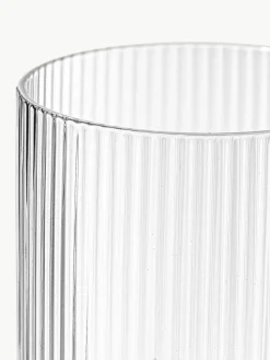 Mondgeblazen longdrinkglazen Ripple met groefreliëf, 4-delig