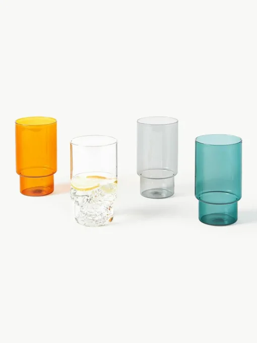 Mondgeblazen longdrinkglas Gustave, 4 stuks
