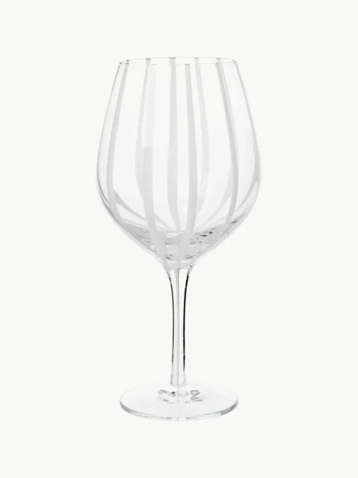Mondgeblazen rode wijnglas Stripe