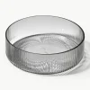 Mondgeblazen serveerschalen Ripple met groefstructuur, 4 stuks
