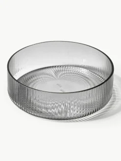 Mondgeblazen serveerschalen Ripple met groefstructuur, 4 stuks