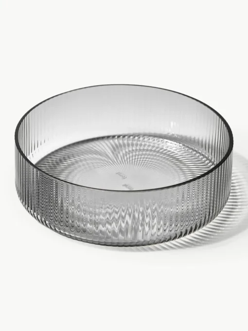 Mondgeblazen serveerschalen Ripple met groefstructuur, 4 stuks