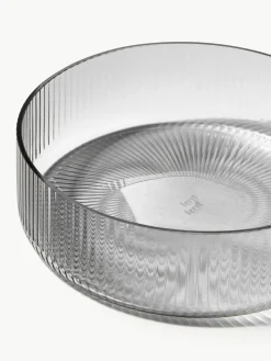 Mondgeblazen serveerschalen Ripple met groefstructuur, 4 stuks