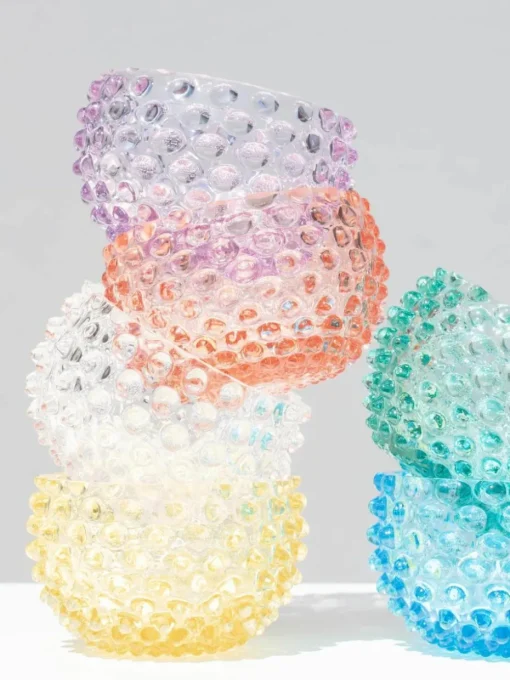 Mondgeblazen snackschalen Hobnail, 4 stuks