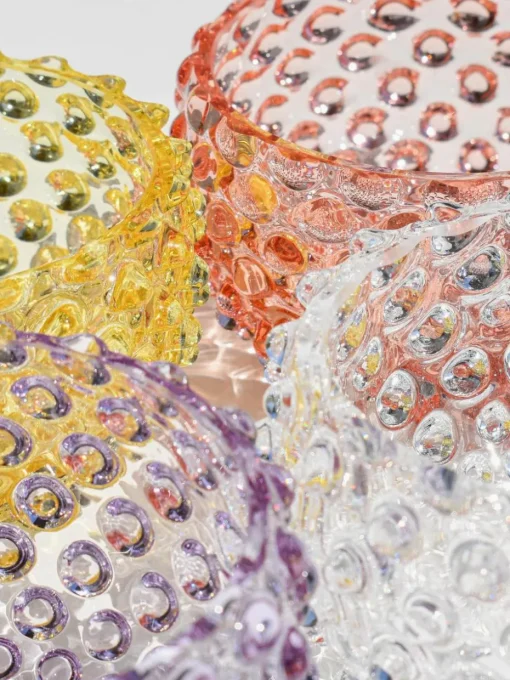 Mondgeblazen snackschalen Hobnail, 4 stuks