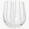 Mondgeblazen waterglas Stripe