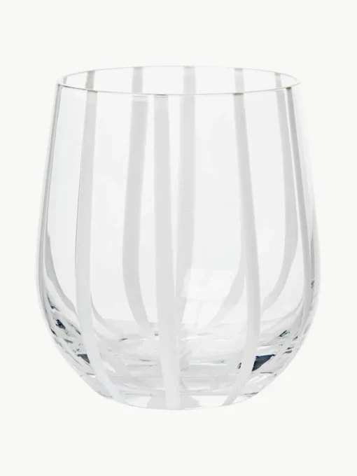 Mondgeblazen waterglas Stripe