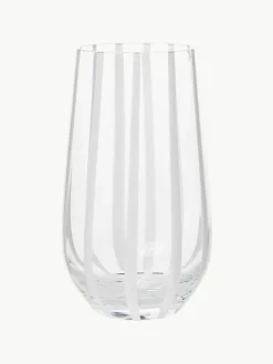 Mondgeblazen waterglas Stripe