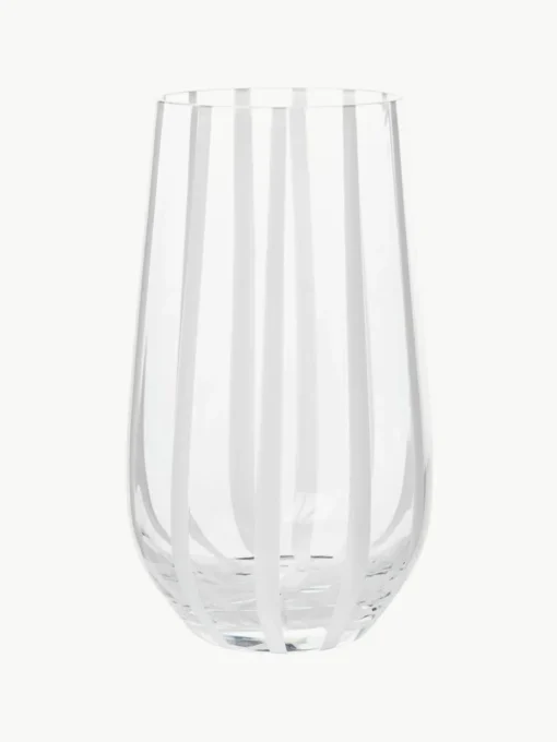 Mondgeblazen waterglas Stripe