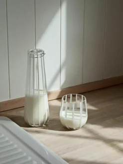 Mondgeblazen waterglas Stripe