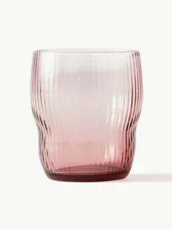 Mondgeblazen waterglazen Pum met groefstructuur, 2 stuks