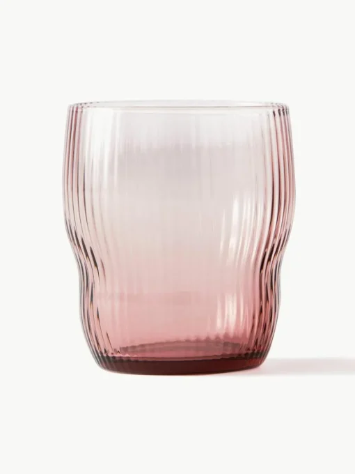 Mondgeblazen waterglazen Pum met groefstructuur, 2 stuks