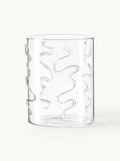 Mondgeblazen waterglazen Doodle met structuurpatroon, 2-delig
