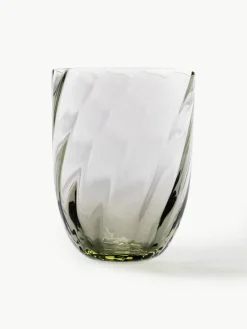 Mondgeblazen waterglazen Swirl, 6 stuks