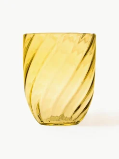 Mondgeblazen waterglazen Swirl, 6 stuks