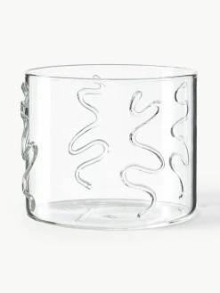 Mondgeblazen waterglazen Doodle met structuurpatroon, 2-delig