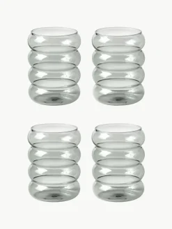 Mondgeblazen waterglazen Bubbly, 4 stuks