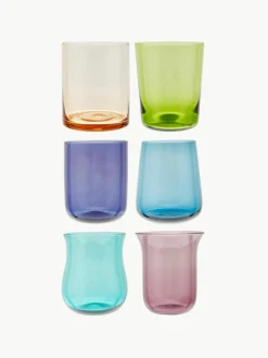Mondgeblazen waterglazen Diseguale, set van 6