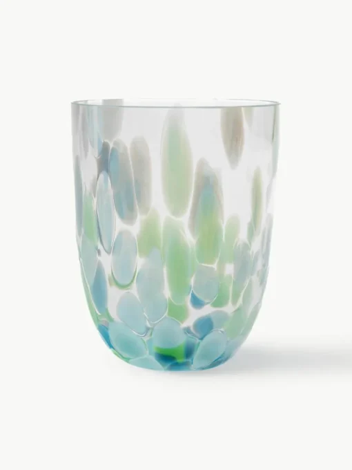Mondgeblazen waterglazen Big Confetti, 6 stuks