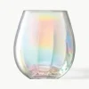 Mondgeblazen waterglazen Pearl met parelmoer glans, 4 stuks