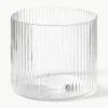 Mondgeblazen waterglazen Ripple met groefreliëf, 4 stuks