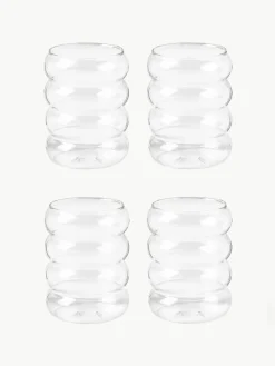 Mondgeblazen waterglazen Bubbly, 4 stuks