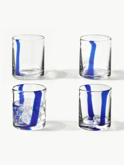 Mondgeblazen waterglazen Taha, set van 4