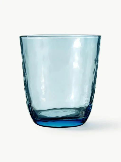 Mondgeblazen waterglazen Hammered, 4 stuks