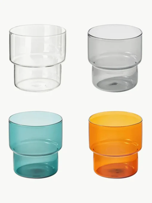 Mondgeblazen waterglazen Gustave, 4 stuks