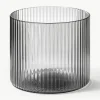 Mondgeblazen waterglazen Ripple met groefreliëf, 4 stuks