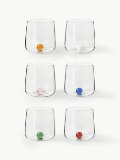 Mondgeblazen waterglazen Bilia van borosilicaatglas, 6-delig