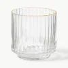 Mondgeblazen waterglazen Aleo met goudkleurige rand, 4 stuks