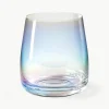 Mondgeblazen waterglazen Rainbow, iriserend, 4 stuks