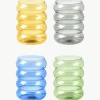 Mondgeblazen waterglazen Bubbly, set van 4