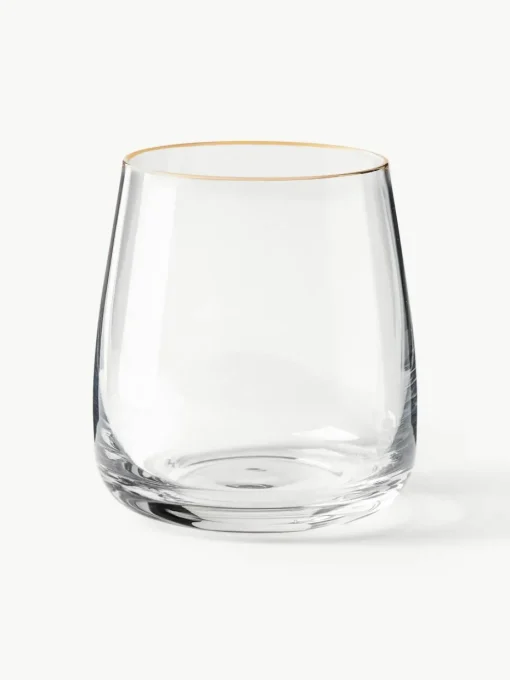 Mondgeblazen waterglazen Ellery, 4 stuks